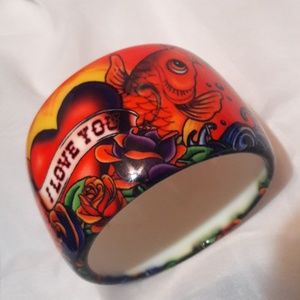 Tattoo art style 2" wide bracelet